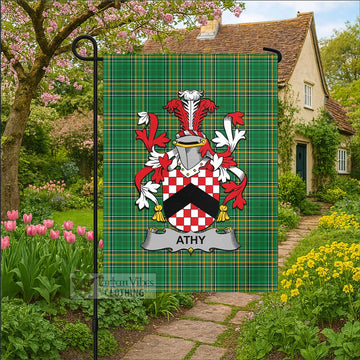 Athy Irish Clan Tartan Garden Flag with Coat of Arms