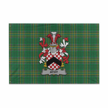 Athy Irish Clan Tartan House Flag with Coat of Arms