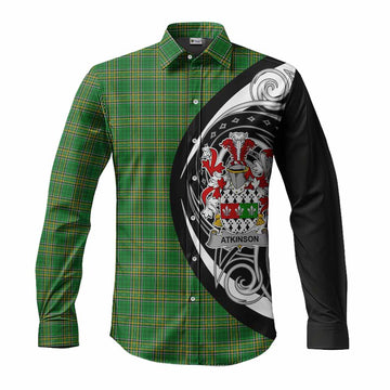 Tartan Vibes Clothing Atkinson Irish Clan Long Sleeve Button Shirt Celtic Circle Style