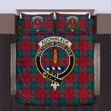Auchinleck (Affleck) Tartan Quilt Bed Set with Family Crest King - Tartan Vibes Clothing
