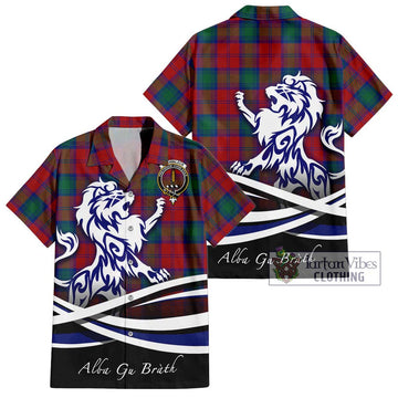 Auchinleck (Affleck) Tartan Hawaiian Shirt with Alba Gu Brath Regal Lion Emblem Kid - Tartan Vibes Clothing