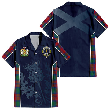 Auchinleck (Affleck) Tartan Hawaiian Shirt with Family Crest and Scottish Thistle Vibes Sport Style Kid - Tartan Vibes Clothing