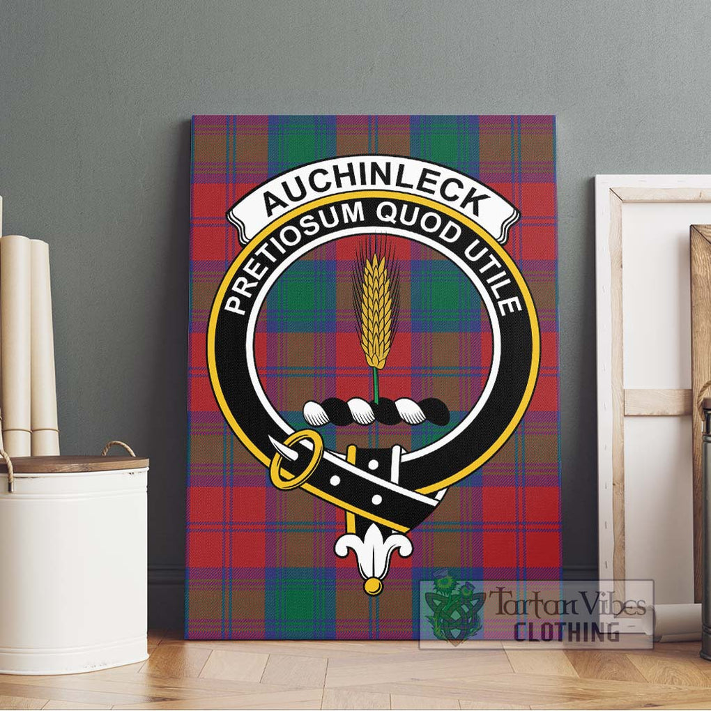Auchinleck (Affleck) Tartan Canvas Print Wall Art with Family Crest Without Frame - Tartan Vibes Clothing