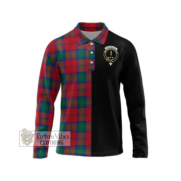 Auchinleck (Affleck) Tartan Long Sleeve Polo Shirt with Family Crest and Half Of Me Style Unisex - Tartan Vibes Clothing