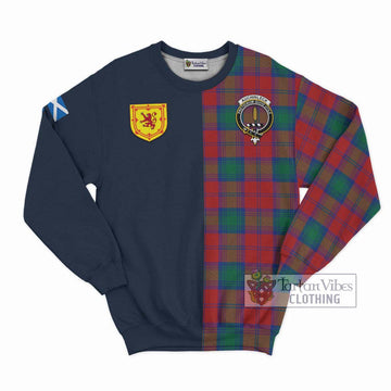Auchinleck (Affleck) Tartan Sweatshirt Alba with Scottish Lion Royal Arm Half Style Unisex - Tartan Vibes Clothing