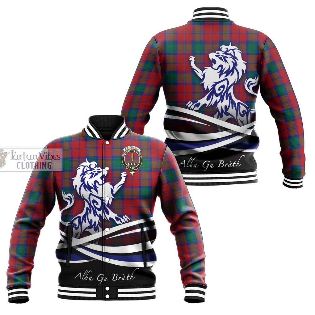 Auchinleck (Affleck) Tartan Baseball Jacket with Alba Gu Brath Regal Lion Emblem Unisex - Tartan Vibes Clothing