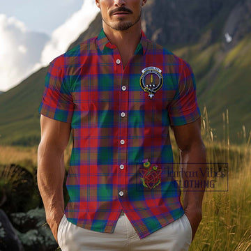 Auchinleck (Affleck) Tartan Cotton Hawaiian Shirt with Family Crest Kid - Tartan Vibes Clothing