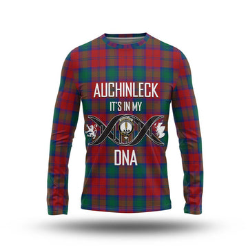 Auchinleck (Affleck) Tartan Long Sleeve T-Shirt with Family Crest DNA In Me Style Unisex - Tartan Vibes Clothing