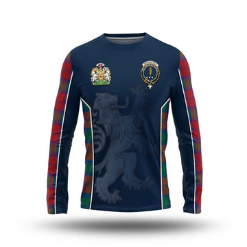 Auchinleck (Affleck) Tartan Long Sleeve T-Shirt with Family Crest and Lion Rampant Vibes Sport Style Unisex - Tartan Vibes Clothing