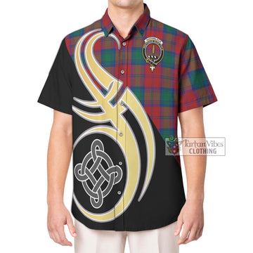 Auchinleck (Affleck) Tartan Hawaiian Shirt with Family Crest and Celtic Symbol Style Kid - Tartan Vibes Clothing