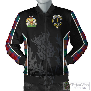 Auchinleck Tartan Bomber Jacket with Family Crest and Scottish Thistle Vibes Sport Style