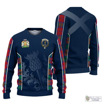 Auchinleck Tartan Knitted Sweatshirt with Family Crest and Scottish Thistle Vibes Sport Style
