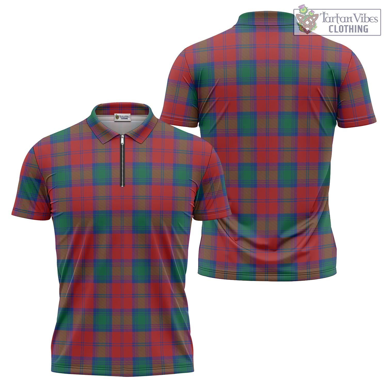 Auchinleck (Affleck) Tartan Zipper Polo Shirt Unisex - Tartan Vibes Clothing