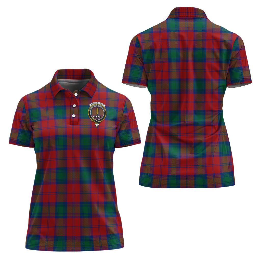 Auchinleck Tartan Polo Shirt with Family Crest For Women Women - Tartanvibesclothing