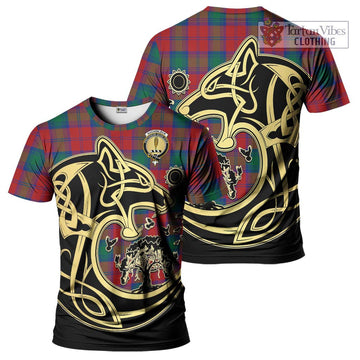 Auchinleck (Affleck) Tartan T-Shirt with Family Crest Celtic Wolf Style Kid's Shirt - Tartan Vibes Clothing