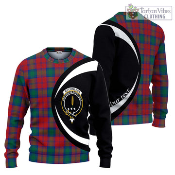 Auchinleck (Affleck) Tartan Ugly Sweater with Family Crest Circle Style Unisex - Tartan Vibes Clothing