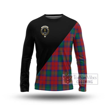 Auchinleck (Affleck) Tartan Long Sleeve T-Shirt with Family Crest and Military Logo Style Unisex - Tartan Vibes Clothing