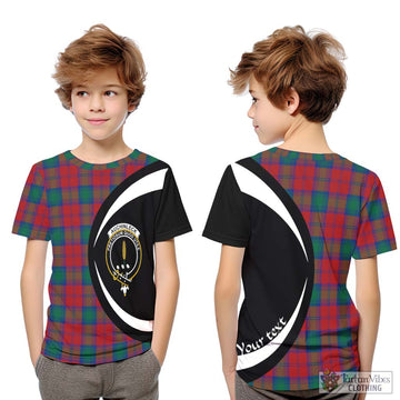 Auchinleck (Affleck) Tartan Kid T-Shirt with Family Crest Circle Style Youth XL Size14 - Tartan Vibes Clothing