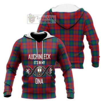 Auchinleck (Affleck) Tartan Knitted Hoodie with Family Crest DNA In Me Style Unisex Knitted Pullover Hoodie - Tartan Vibes Clothing
