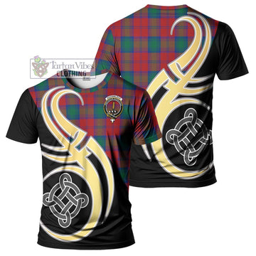 Auchinleck (Affleck) Tartan T-Shirt with Family Crest and Celtic Symbol Style Kid's Shirt - Tartan Vibes Clothing