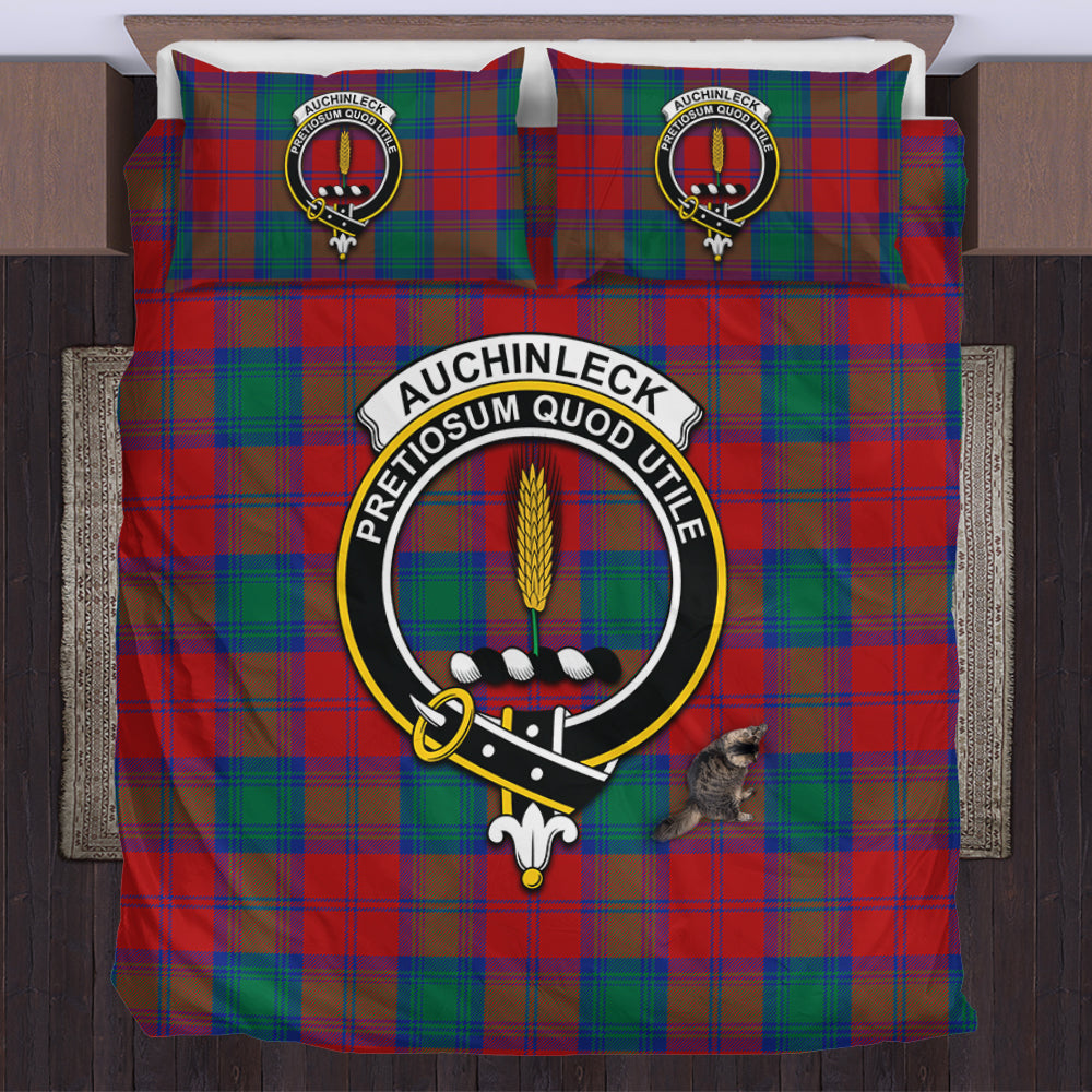 Auchinleck (Affleck) Tartan Bedding Set with Family Crest US Bedding Set - Tartan Vibes Clothing