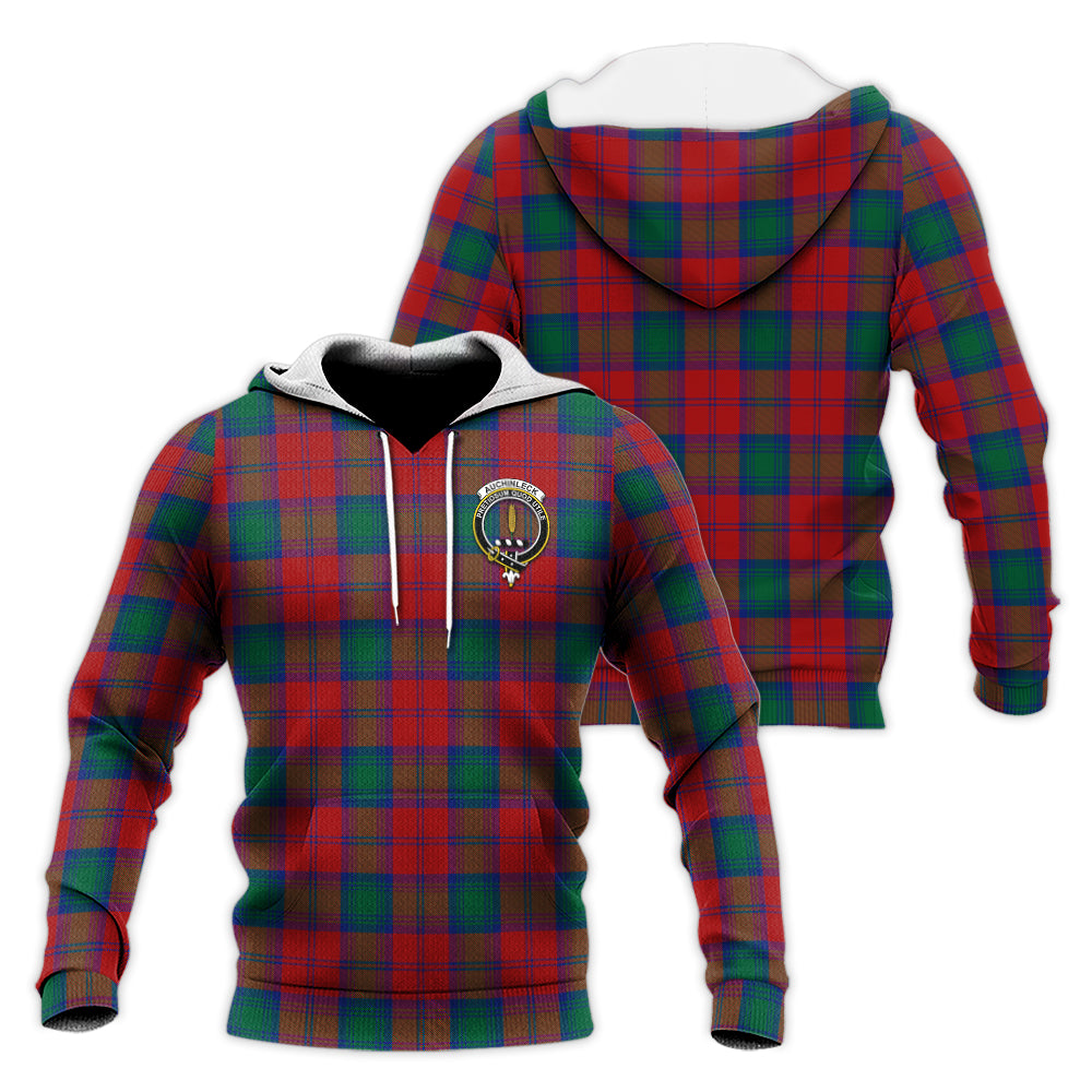 Auchinleck (Affleck) Tartan Knitted Hoodie with Family Crest Unisex Knitted Pullover Hoodie - Tartan Vibes Clothing