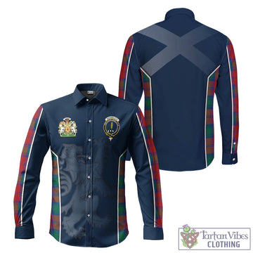 Auchinleck Tartan Long Sleeve Button Up Shirt with Family Crest and Lion Rampant Vibes Sport Style