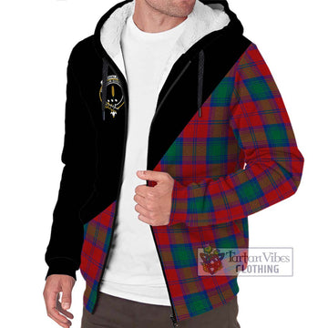 Auchinleck (Affleck) Tartan Sherpa Hoodie with Family Crest and Military Logo Style Unisex S - Tartan Vibes Clothing