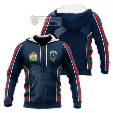 Auchinleck (Affleck) Tartan Knitted Hoodie with Family Crest and Lion Rampant Vibes Sport Style Unisex Knitted Zip Hoodie - Tartan Vibes Clothing