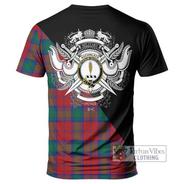 Auchinleck (Affleck) Tartan T-Shirt with Family Crest and Military Logo Style - Tartan Vibes Clothing
