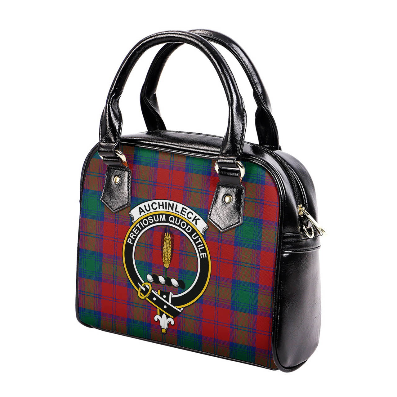 Auchinleck (Affleck) Tartan Shoulder Handbags with Family Crest - Tartan Vibes Clothing