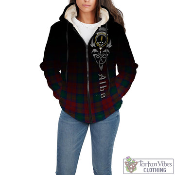 Auchinleck (Affleck) Tartan Sherpa Hoodie Featuring Alba Gu Brath Family Crest Celtic Inspired - Tartan Vibes Clothing