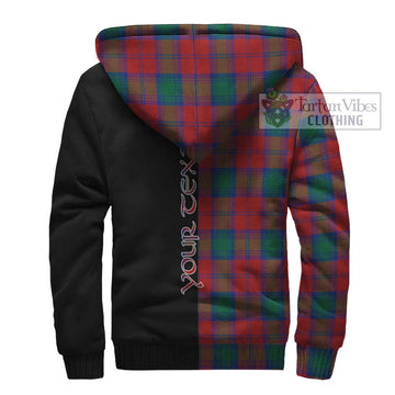 Auchinleck (Affleck) Tartan Sherpa Hoodie with Family Crest and Half Of Me Style - Tartan Vibes Clothing