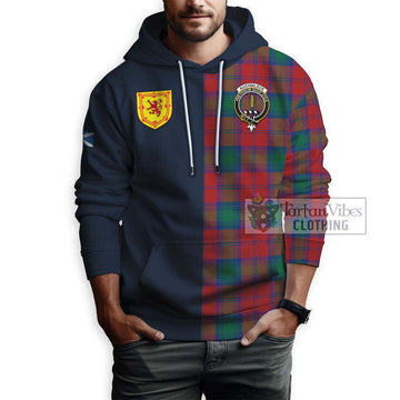 Auchinleck (Affleck) Tartan Hoodie Alba with Scottish Lion Royal Arm Half Style - Tartan Vibes Clothing