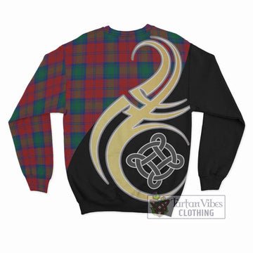 Auchinleck (Affleck) Tartan Sweatshirt with Family Crest and Celtic Symbol Style - Tartan Vibes Clothing