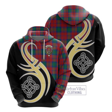 Auchinleck (Affleck) Tartan Hoodie with Family Crest and Celtic Symbol Style - Tartan Vibes Clothing