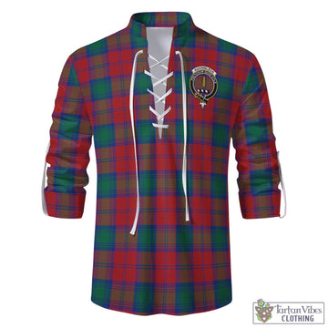 Auchinleck (Affleck) Tartan Men's Scottish Traditional Jacobite Ghillie Kilt Shirt with Family Crest - Tartan Vibes Clothing