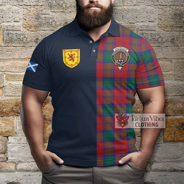Auchinleck (Affleck) Tartan Polo Shirt Alba with Scottish Lion Royal Arm Half Style - Tartan Vibes Clothing