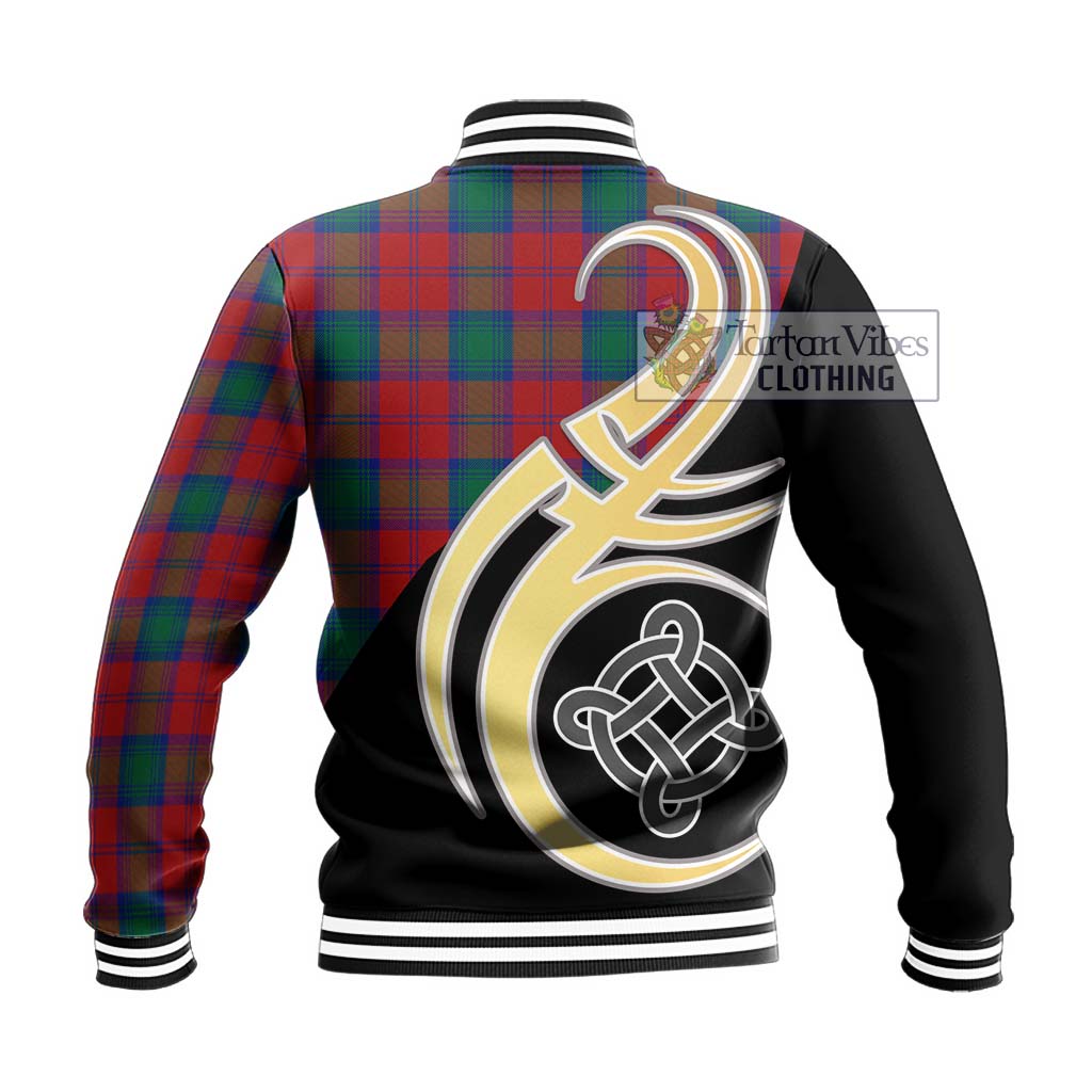 Auchinleck (Affleck) Tartan Baseball Jacket with Family Crest and Celtic Symbol Style - Tartan Vibes Clothing