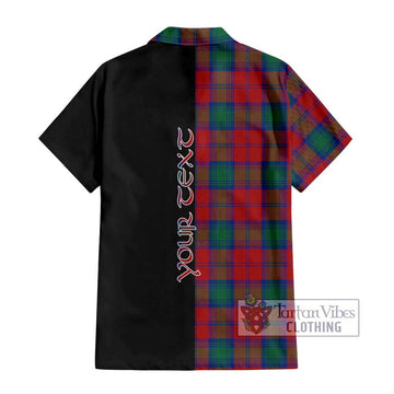 Auchinleck (Affleck) Tartan Hawaiian Shirt with Family Crest and Half Of Me Style - Tartan Vibes Clothing