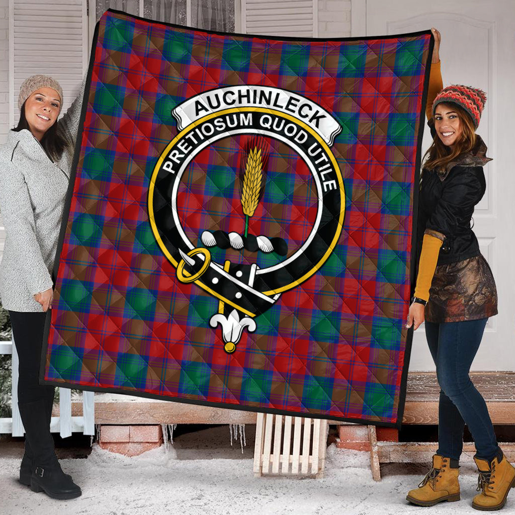 Auchinleck Tartan Quilt with Family Crest - Tartanvibesclothing