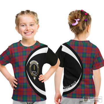 Auchinleck (Affleck) Tartan Kid T-Shirt with Family Crest Circle Style - Tartan Vibes Clothing