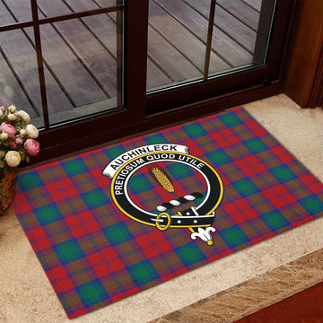 Auchinleck (Affleck) Tartan Rubber Doormat with Family Crest - Tartan Vibes Clothing