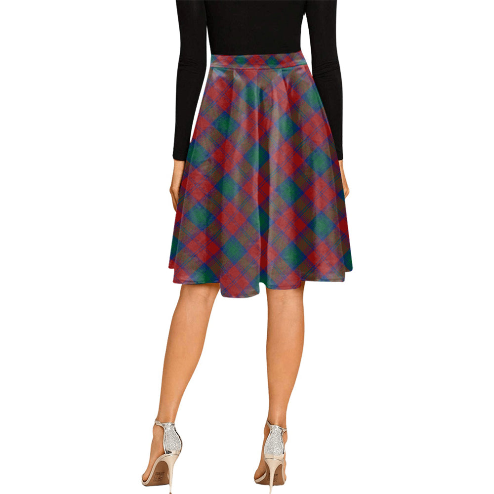 Auchinleck Tartan Melete Pleated Midi Skirt - Tartanvibesclothing