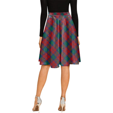 Auchinleck (Affleck) Tartan Melete Pleated Midi Skirt Cross Style