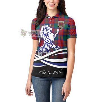 Auchinleck (Affleck) Tartan Women's Polo Shirt with Alba Gu Brath Regal Lion Emblem - Tartan Vibes Clothing
