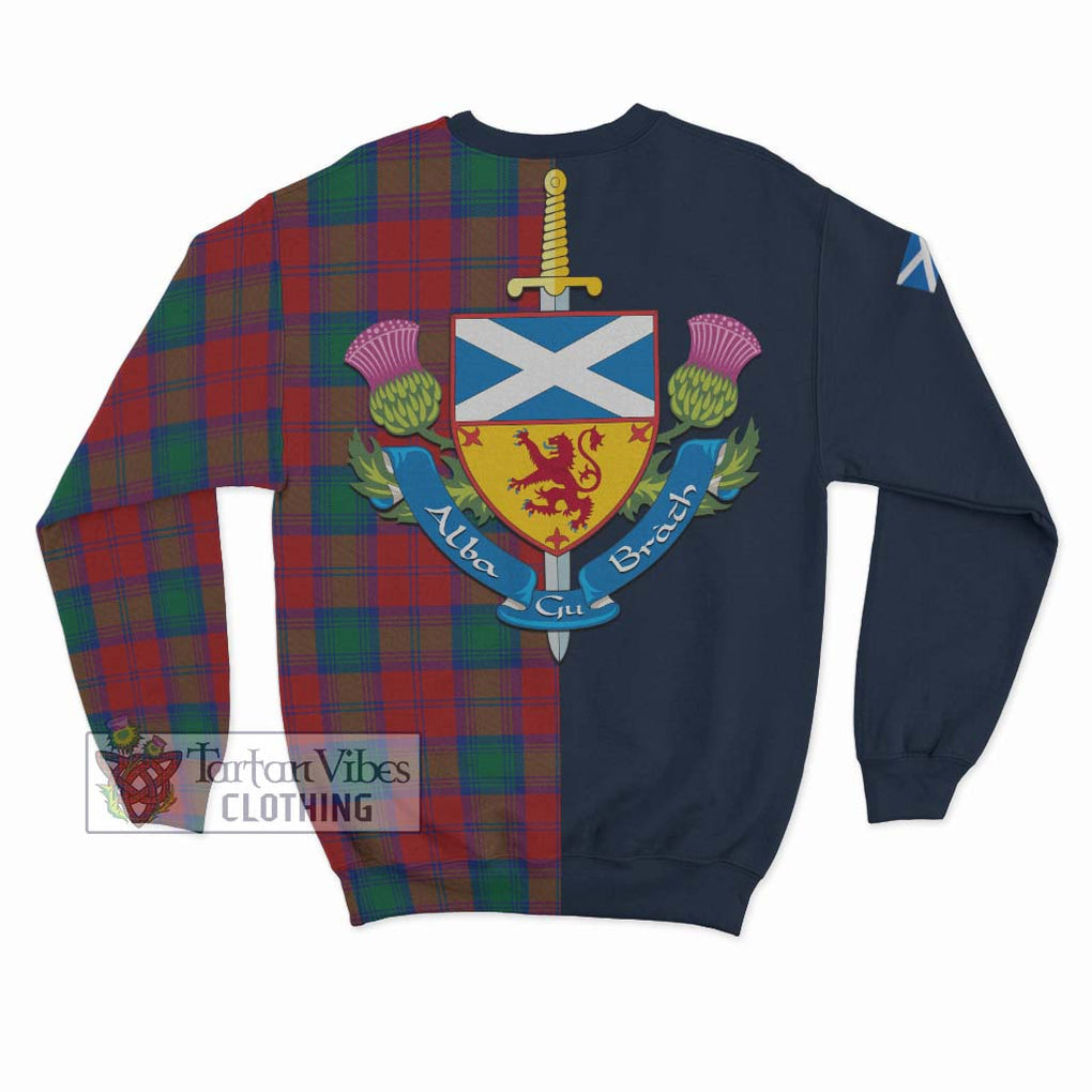 Auchinleck (Affleck) Tartan Sweatshirt Alba with Scottish Lion Royal Arm Half Style - Tartan Vibes Clothing