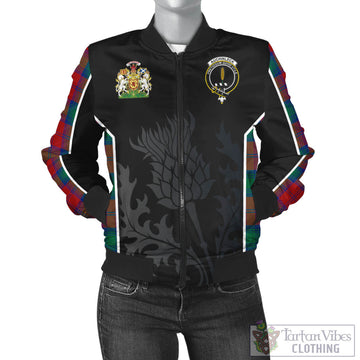 Auchinleck Tartan Bomber Jacket with Family Crest and Scottish Thistle Vibes Sport Style
