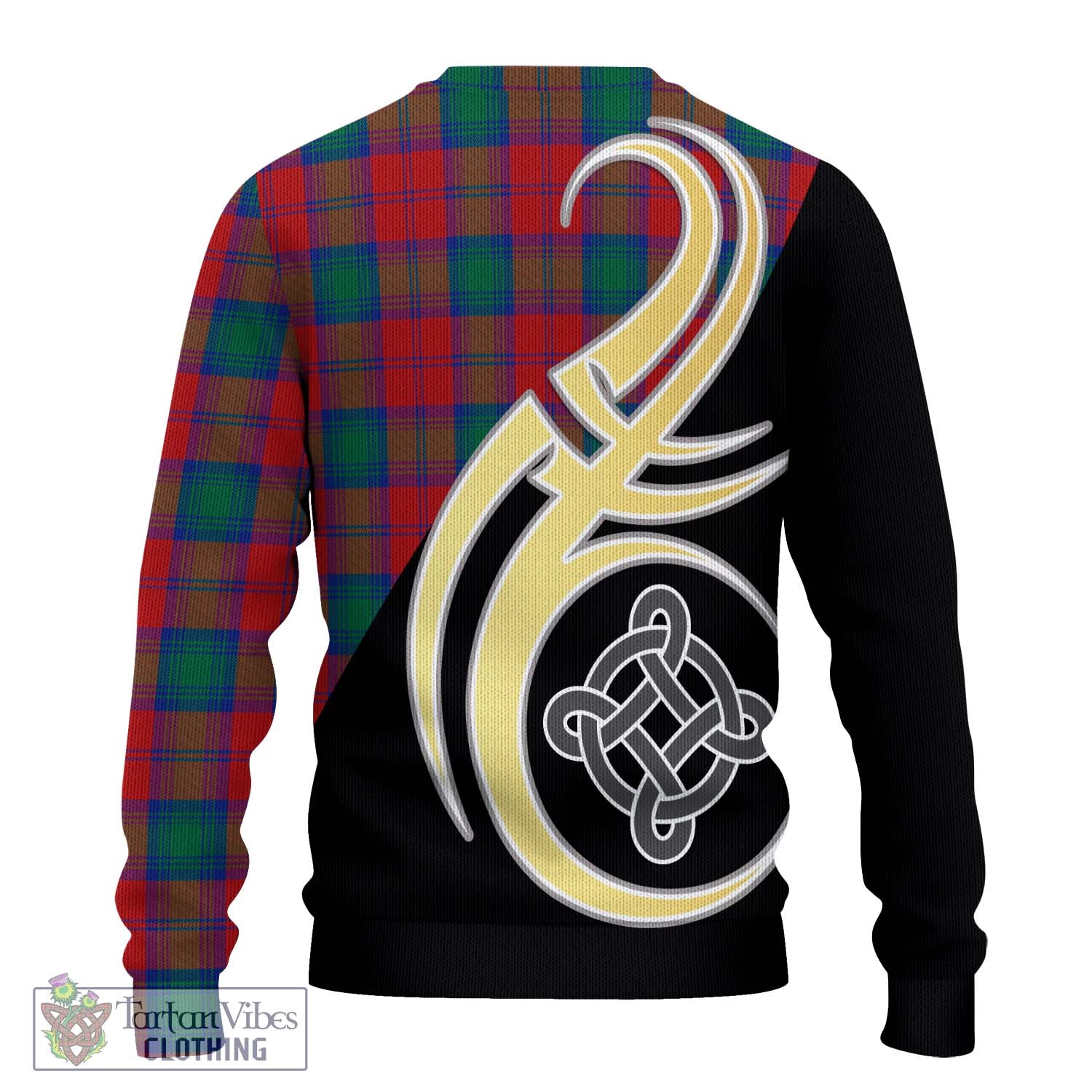 Auchinleck (Affleck) Tartan Ugly Sweater with Family Crest and Celtic Symbol Style - Tartan Vibes Clothing