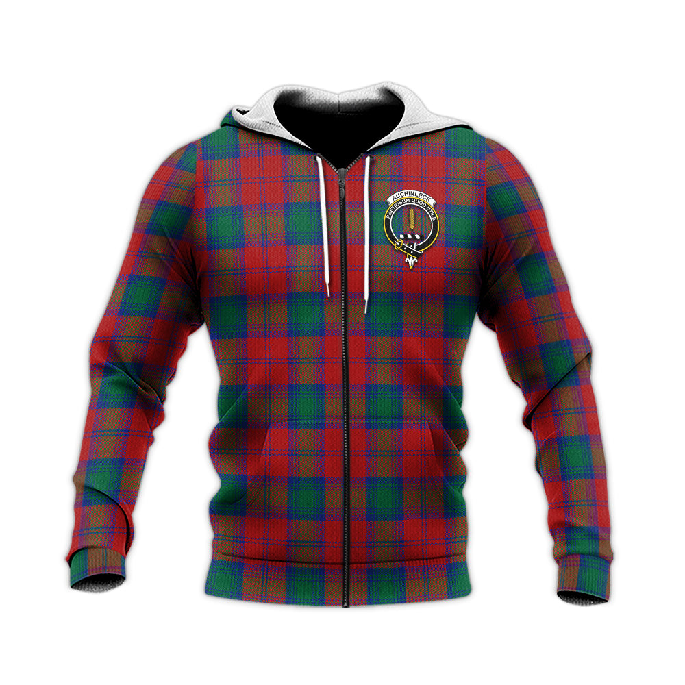Auchinleck (Affleck) Tartan Knitted Hoodie with Family Crest Unisex Knitted Zip Hoodie - Tartan Vibes Clothing